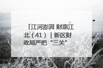 江河澎湃 财惠江北（41）｜新区财政局严把“三关” 绘就“良田美景”